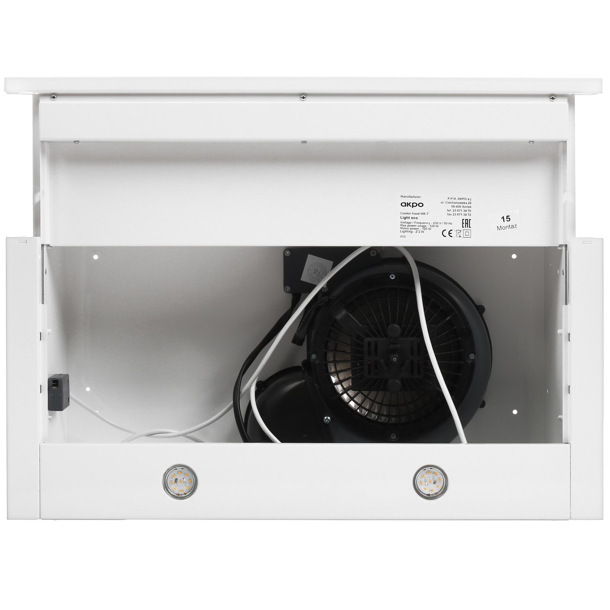 1147125 Вытяжка телескопическая Akpo WK-7 Light eco белый/белый STDN-0095170 - Вид №9