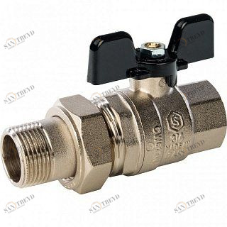 Кран шаровый STOUT ВН 3/4" с американкой бабочка SVB0007000020