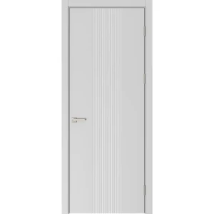 Дверь межкомнатная глухая Вилия 90x220 см эмаль цвет серый с замком и без петель