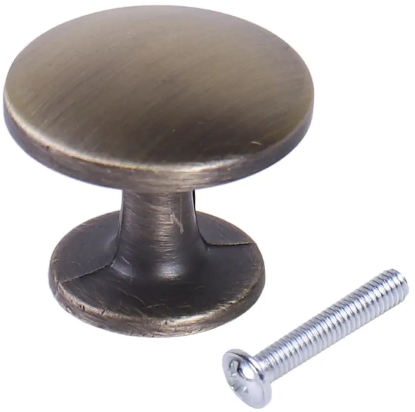 87388654 Ручка-кнопка мебельная L4.KNOB15AB ЦАМ цвет бронза STLM-1006505