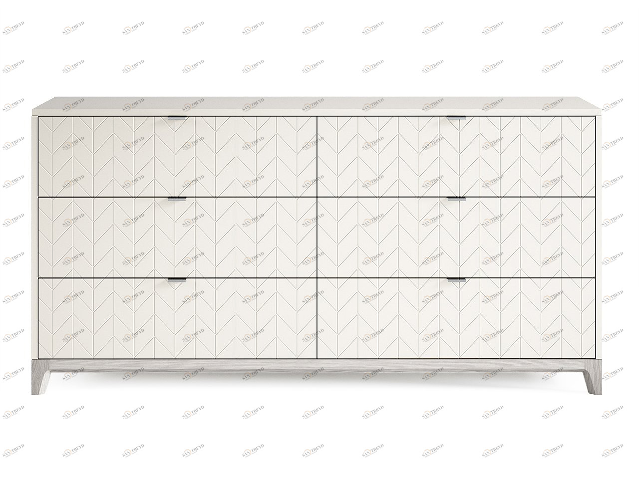 Комод для спальни с 6 ящиками слоновая кость "Гравировка 1" Case №4 THE IDEA ДИЗАЙНЕРСКИЕ 210205 Молочный;слоновая кость 