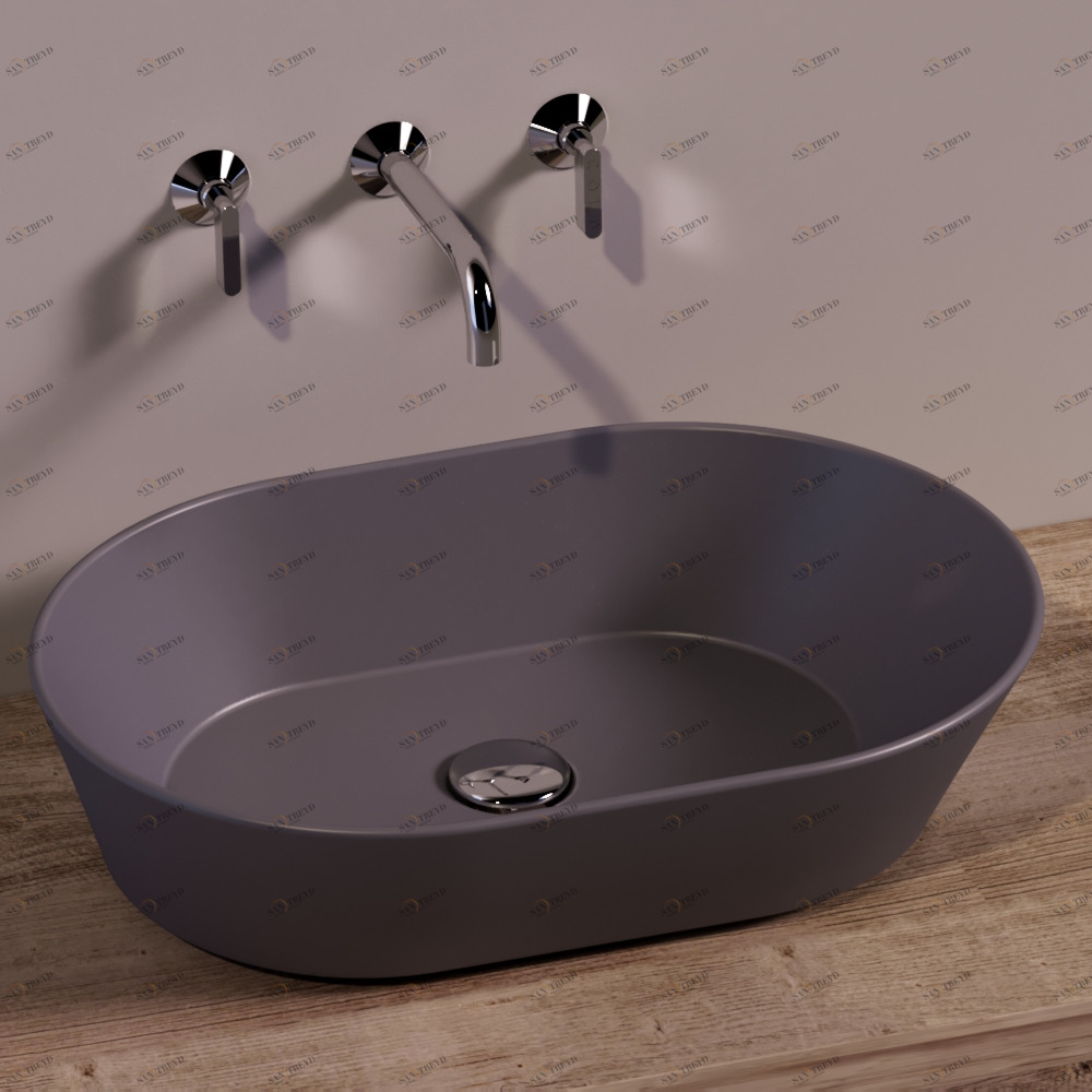 WA02ANTRACITEMATT Накладная раковина на столешницу  овальная Simas 