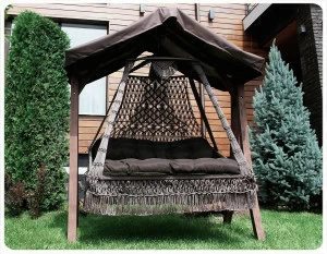 Подвесные плетеные качели с подушкой, БЕЗ каркаса "Caepa" BESTA FIESTA КРЕСЛО-КАЧЕЛИ 044657 Коричневый