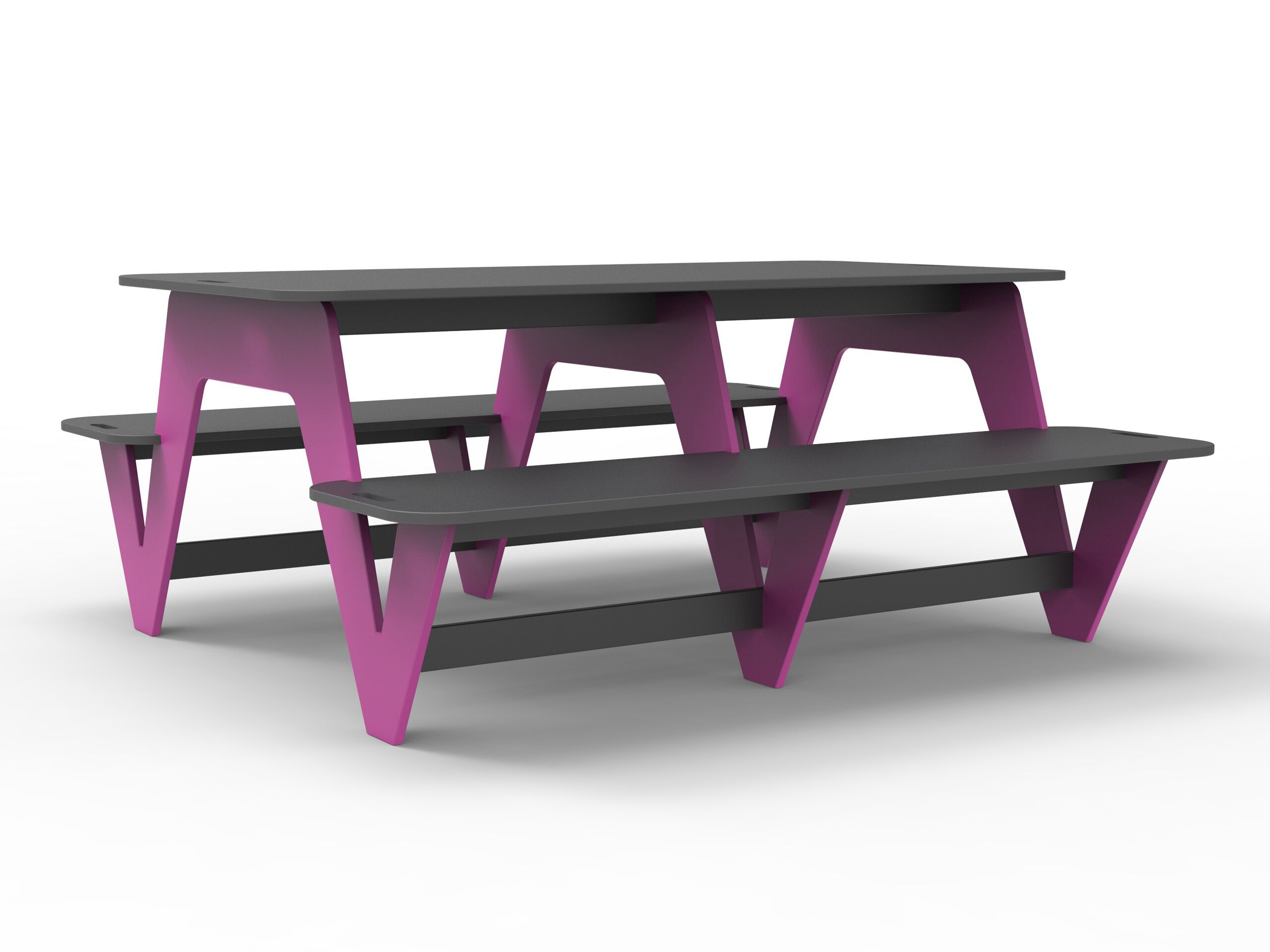 Прямоугольный стол для пикника из полиэтилена со встроенными скамейками Donye Beat ARCH-00034300 - Вид №2