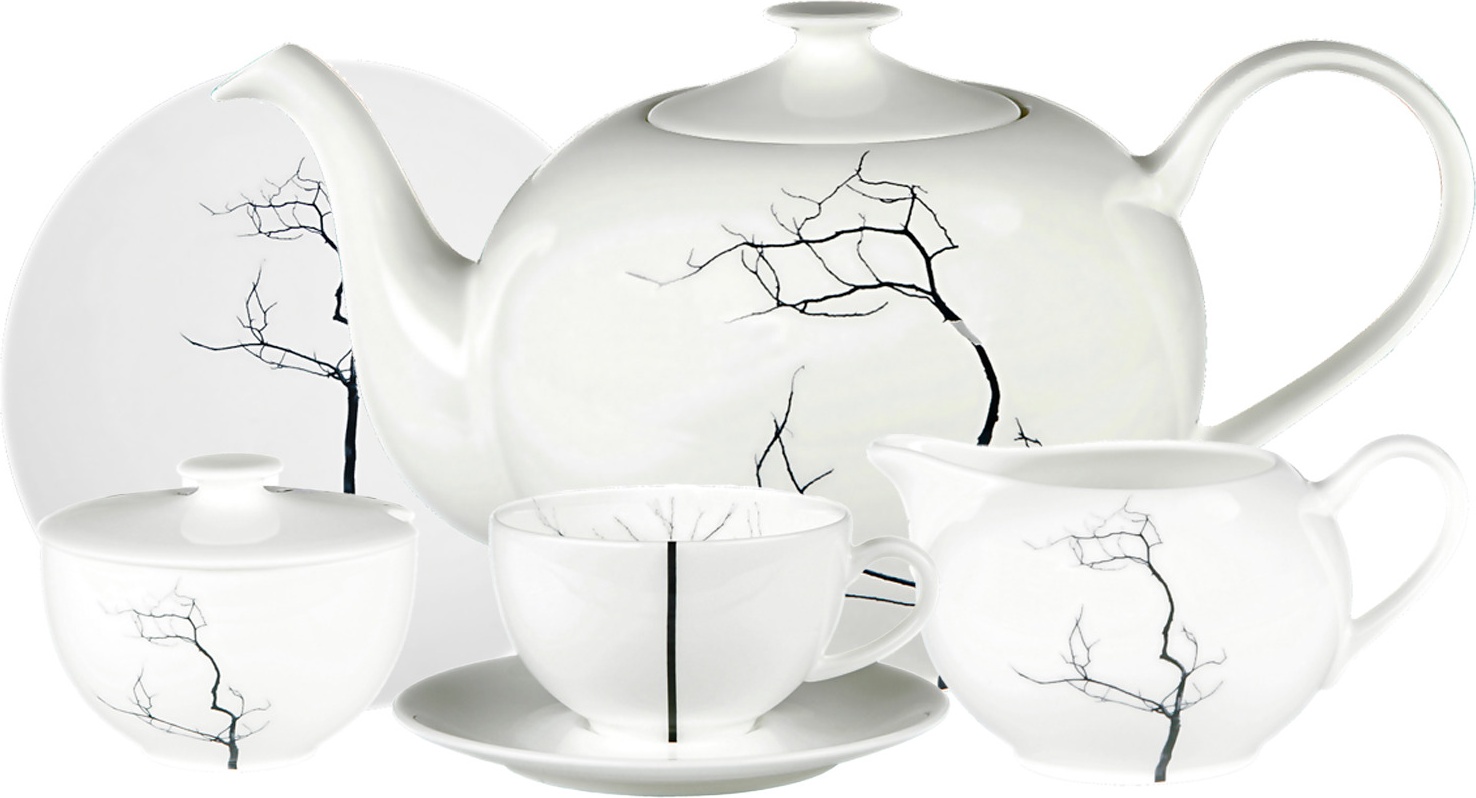 10655217 Dibbern Сервиз чайный Dibbern Черный лес на 6 персон 21 предмет, фарфор Фарфор костяной 
