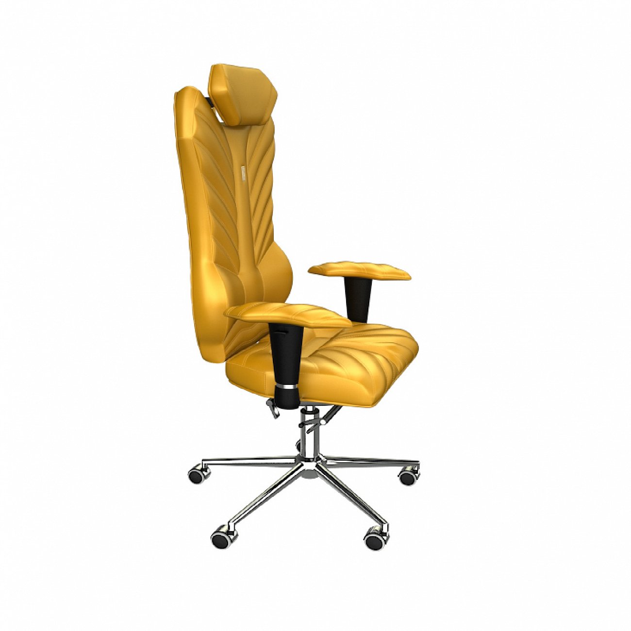 Компьютерное кресло эргономичное из натуральной кожи золотистое Monarch KULIK PREMIUM LINE 240051 Золото  - Вид №2
