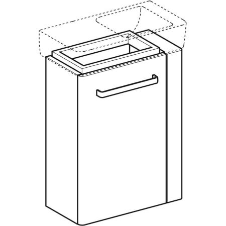 862051000 Шкафчик для раковины Geberit Renova Compact, с укороченным вылетом, с держателем для полотенец Geberit  - Вид №8