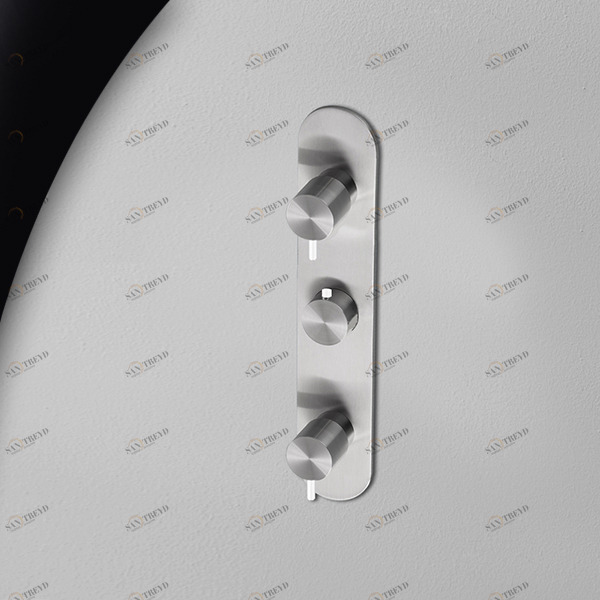 Термостат для душа матовая сталь с белой ручкой Toki Radomonte TKI54SCIL21