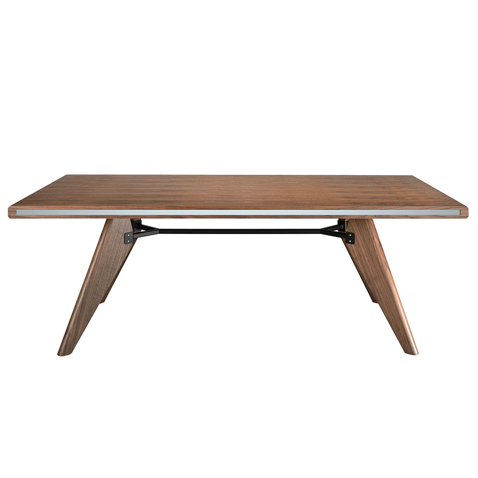 098767 Прямоугольный обеденный стол из ореха с зеркальной вставкой Angel Cerda 1403T 