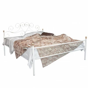Кованая двуспальная кровать 160х200 с одной спинкой белая "Кармен" FRANCESCO ROSSI КАРМЕН 134640 Белый