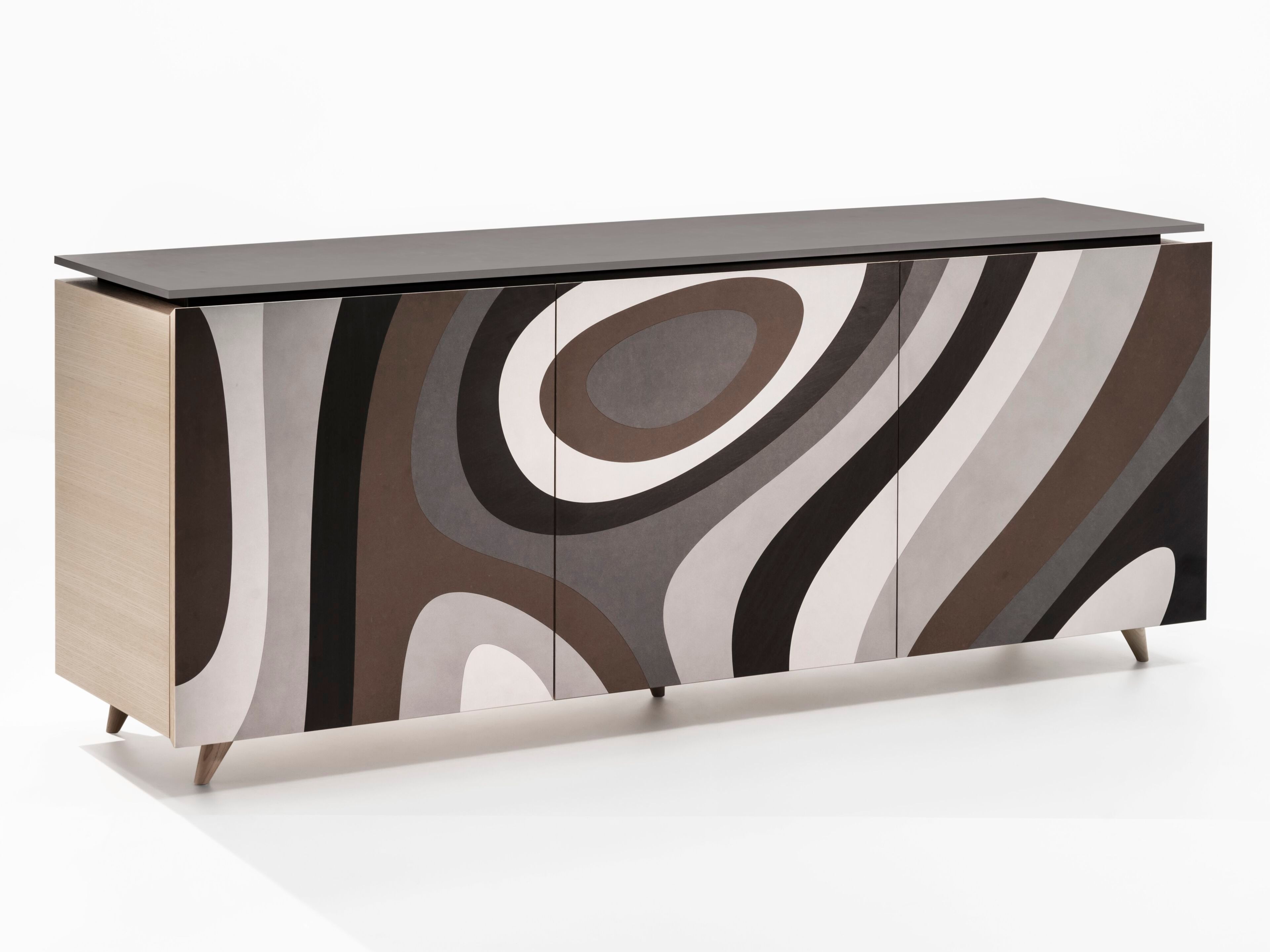 Шкаф из PaperStone® и дерева с распашными дверями Agon Essence RE-WOOD ARCH-00002079 - Вид №1