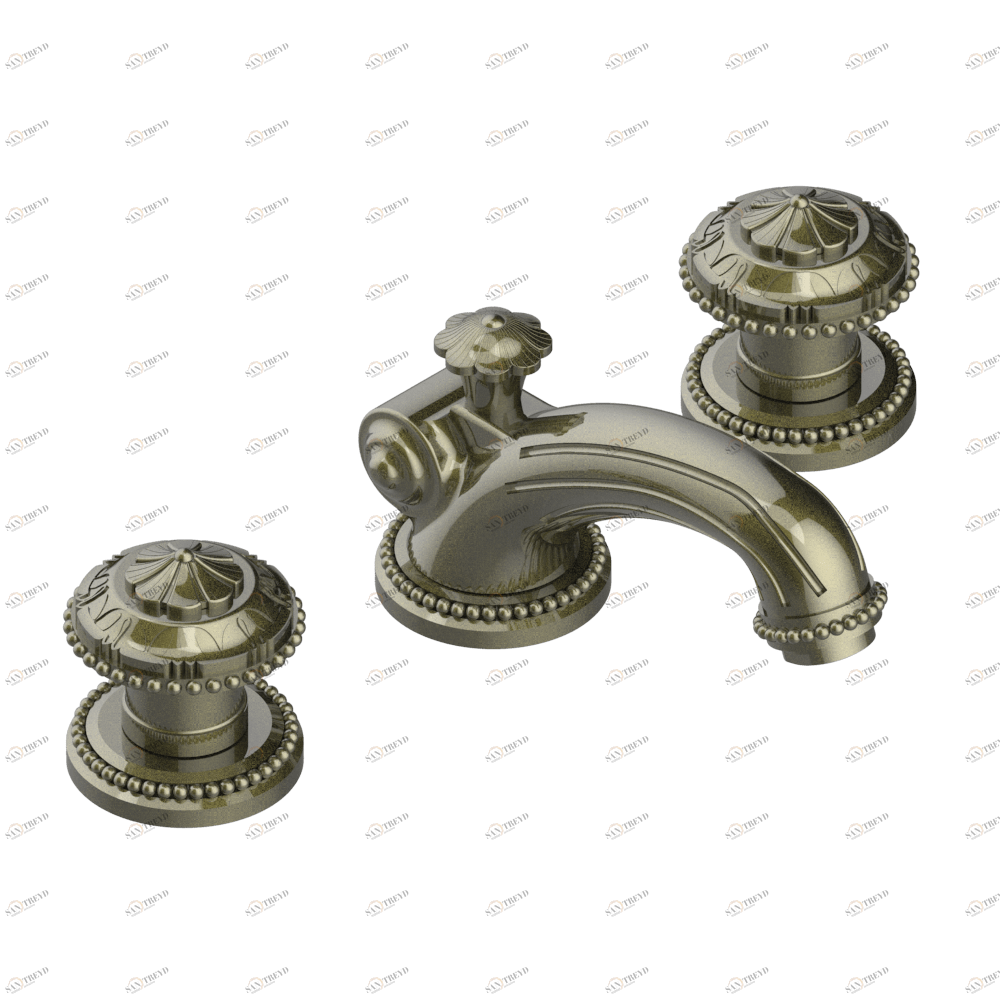 G14-151 Смеситель для раковины на три отверстия устанавливаемый на борту с донным клапаном Thg-paris Versailles G14 151 CAT.D