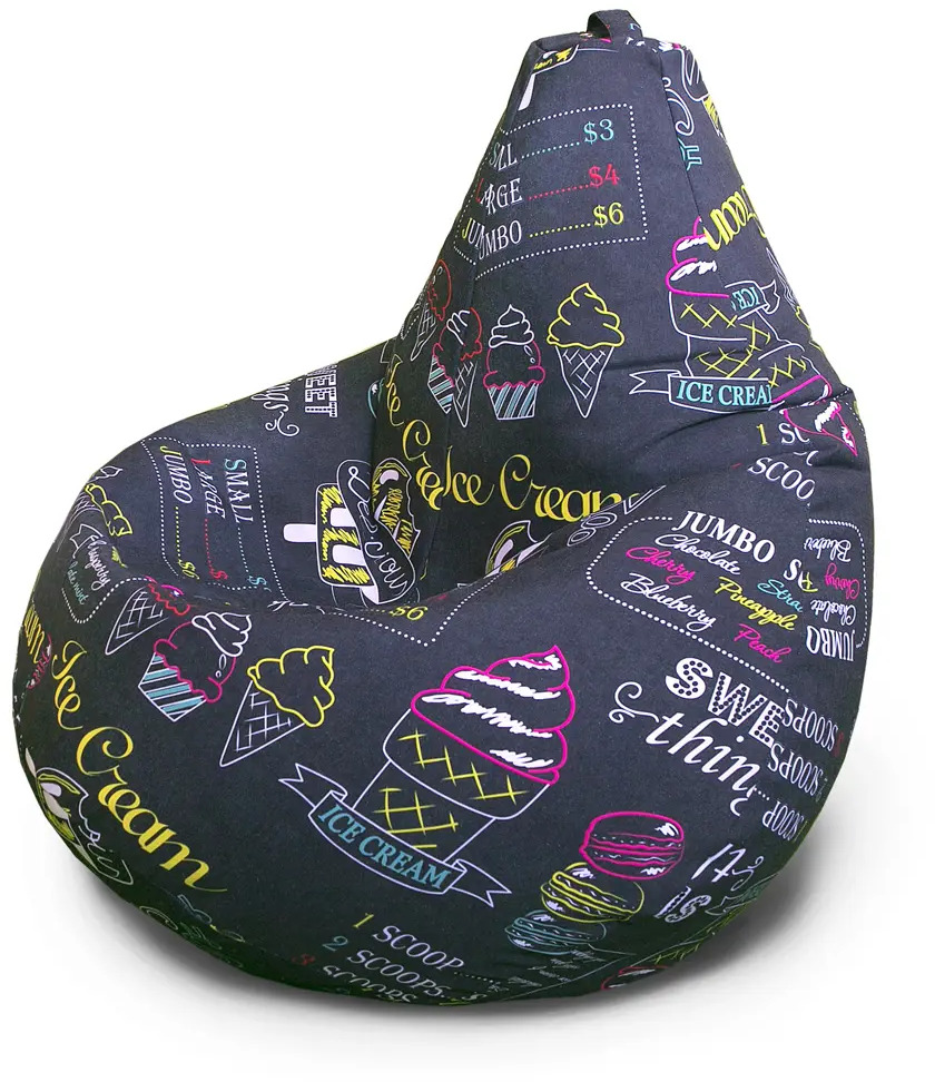91591673 Кресло-мешок Bean joy Айскрим XxXXL 100x140x100 см цвет темно-синий STLM-0832683