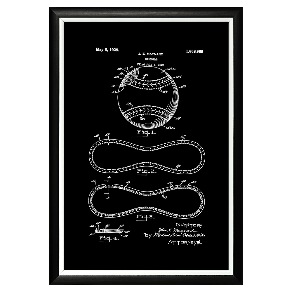 896519419_1818 Арт-постер «Патент на бейсбольный мяч, 1928» Object Desire 