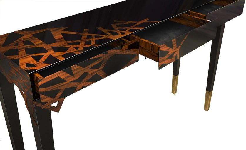 Malabar Лакированная прямоугольная деревянная консоль с ящиками Dynasty sun-id-1448797 - Вид №2