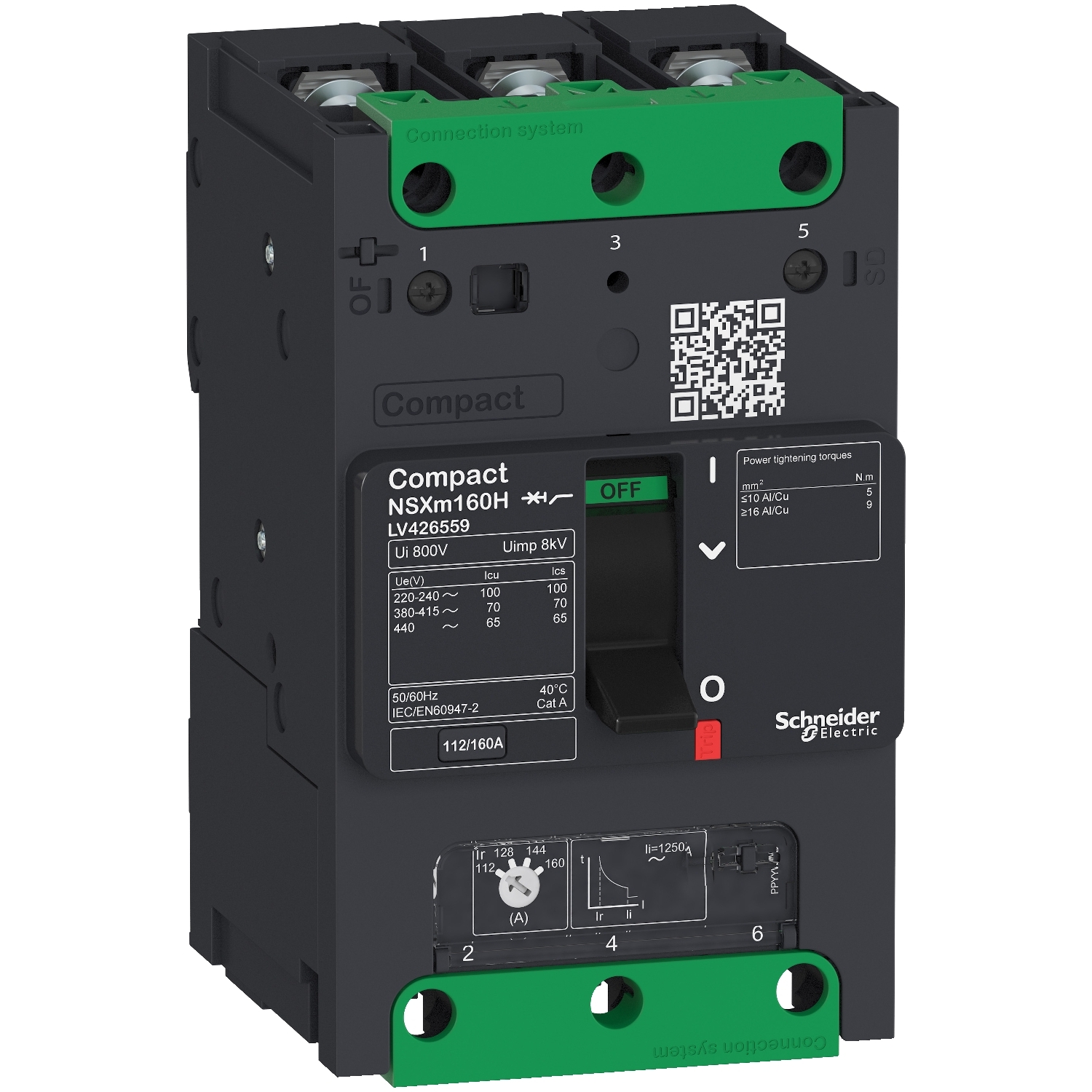 LV426256 Силовой автомат NSXm, 25кА, 3P, 80А Schneider Electric Compact 