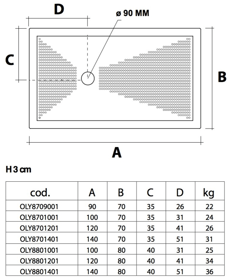 Olympia Ceramica Нескользящий прямоугольный керамический поддон для душа Oly sun-id-1500853 - Вид №2