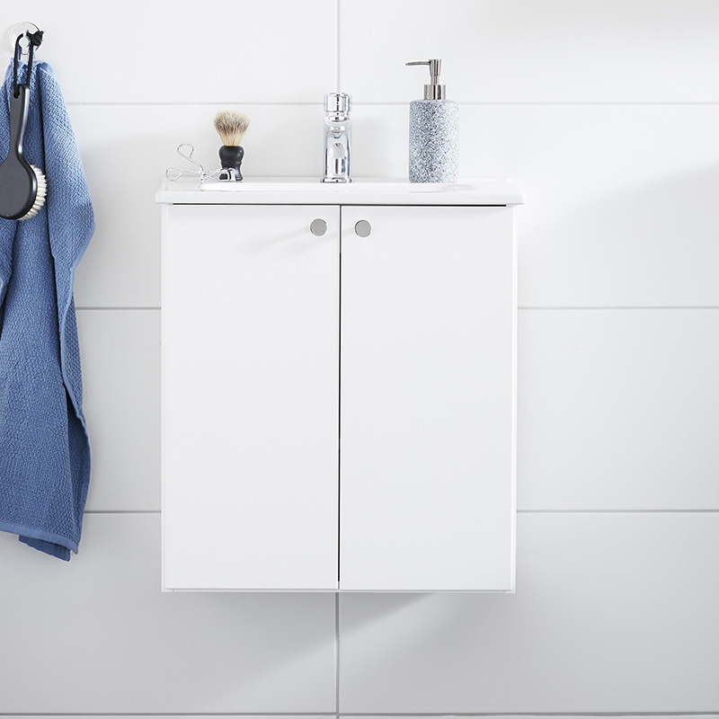 20071230 Afton Шкаф Для Умывальника 500 Белый, Мягко Закрываемые Двери Westerbergs Белый 