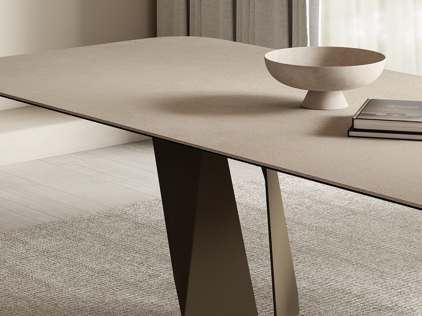Керамический прямоугольный обеденный стол MOBLIBERICA Plec ARCH-00002546