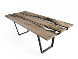 Прямоугольный стол из дуба и смолы