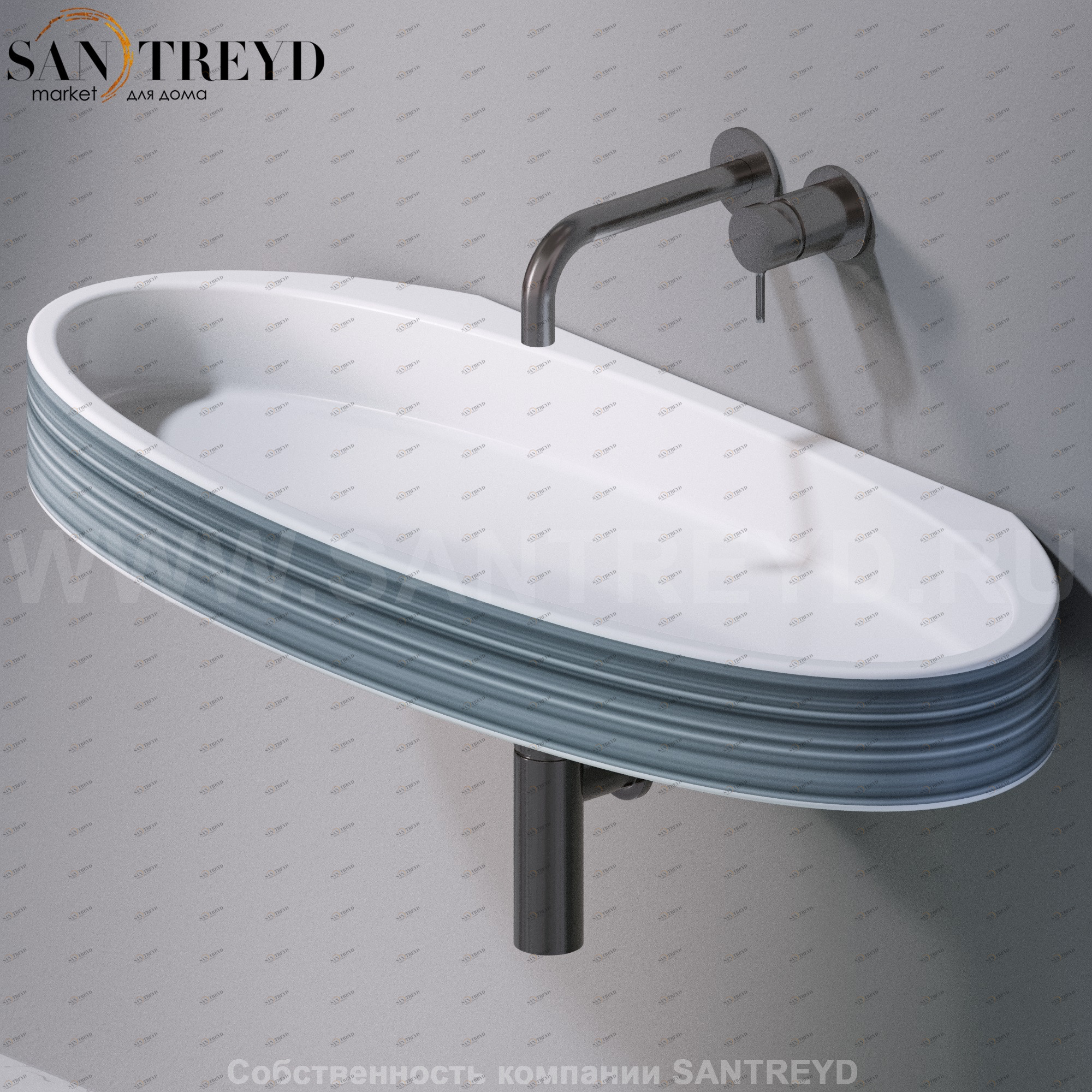 L016T1RPV4.431 Подвесная раковина настенная овальная A. e T. Italia P35 белая AeT ITALIA