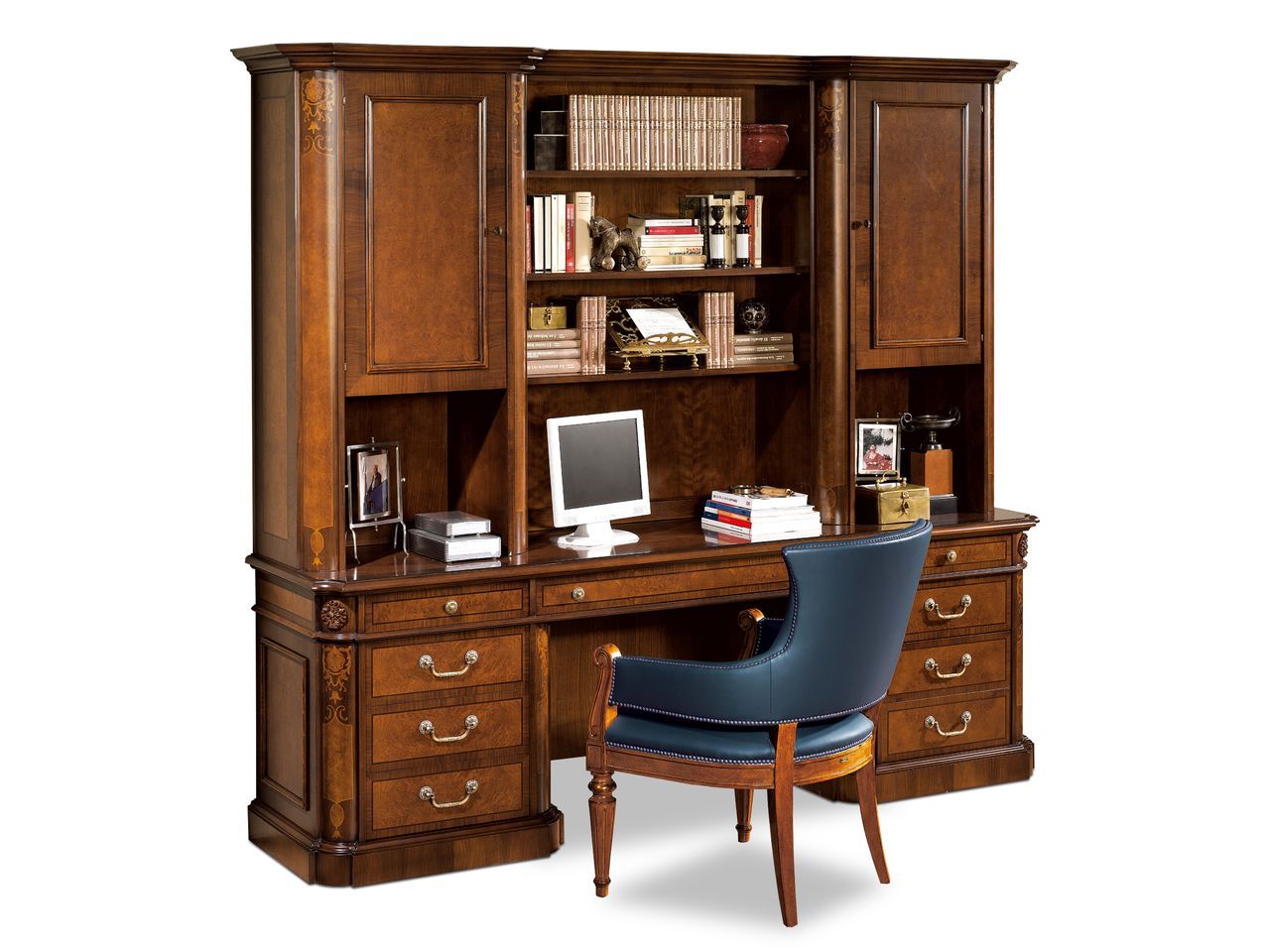 Деревянный книжный шкаф с письменным столом Hurtado Traditional ARCH-00022643 - Вид №1