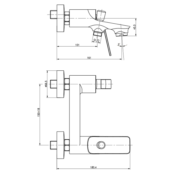 35-05P ADAM  Смеситель для ванны  ARGO kran  - Вид №1