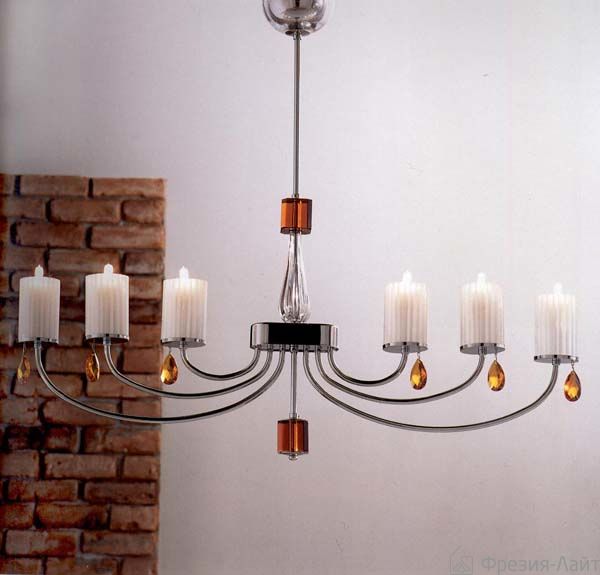 Italamp 742/6 Satinato bianco/SW Strass/C Dorado люстра подвесная 58099