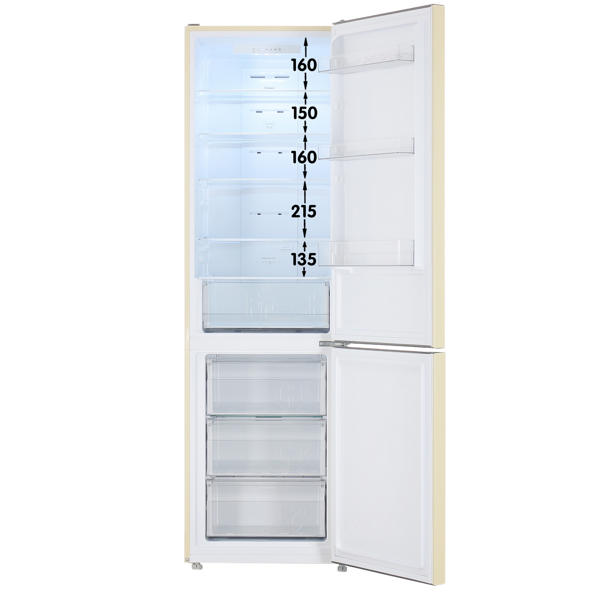 9078417 Холодильник с морозильником   Candy CCRN6200C бежевый STDN-0118048 - Вид №1