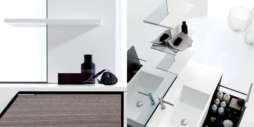 Комбинация ванной комнаты PV16 в отделке Wing Milltek / L41 Bianco / 94 Canaletto  MILLDUE PIVOT PIVOT16 - Вид №1