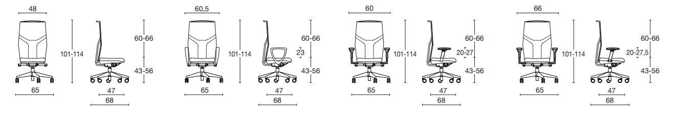 Офисное кресло с сетчатым подлокотником с 5 спицами Diemme ARCH-00050498 - Вид №7