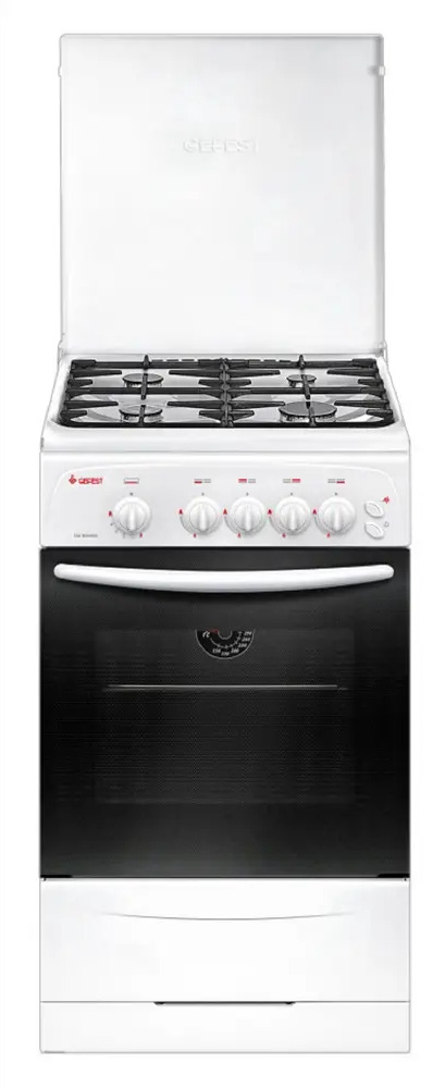 91792022 Газовая плита с духовкой Gefest CG 50M04 K73 50 см 4 конфорки цвет белый STLM-0887521