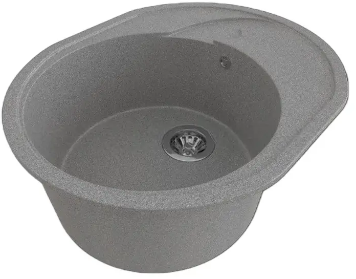 91547708 Накладная мойка Gamma stone GS-8-309 49.5x75x19 см искусственный камень цвет темно-серый STLM-0869470
