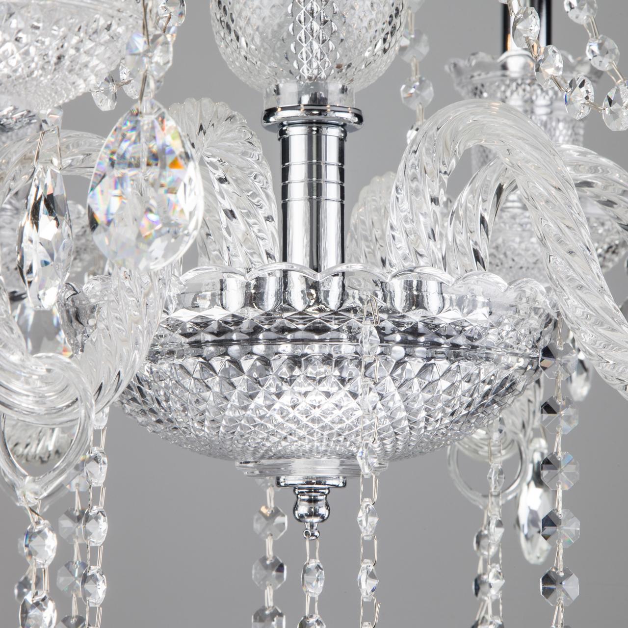 Люстра хрустальная подвесная белая 6 ламп Bogates Gabrielle Strotskis 336/6 BOGATES ДИЗАЙНЕРСКИЕ, GABRIELLE 00-3834046 Белый  - Вид №2