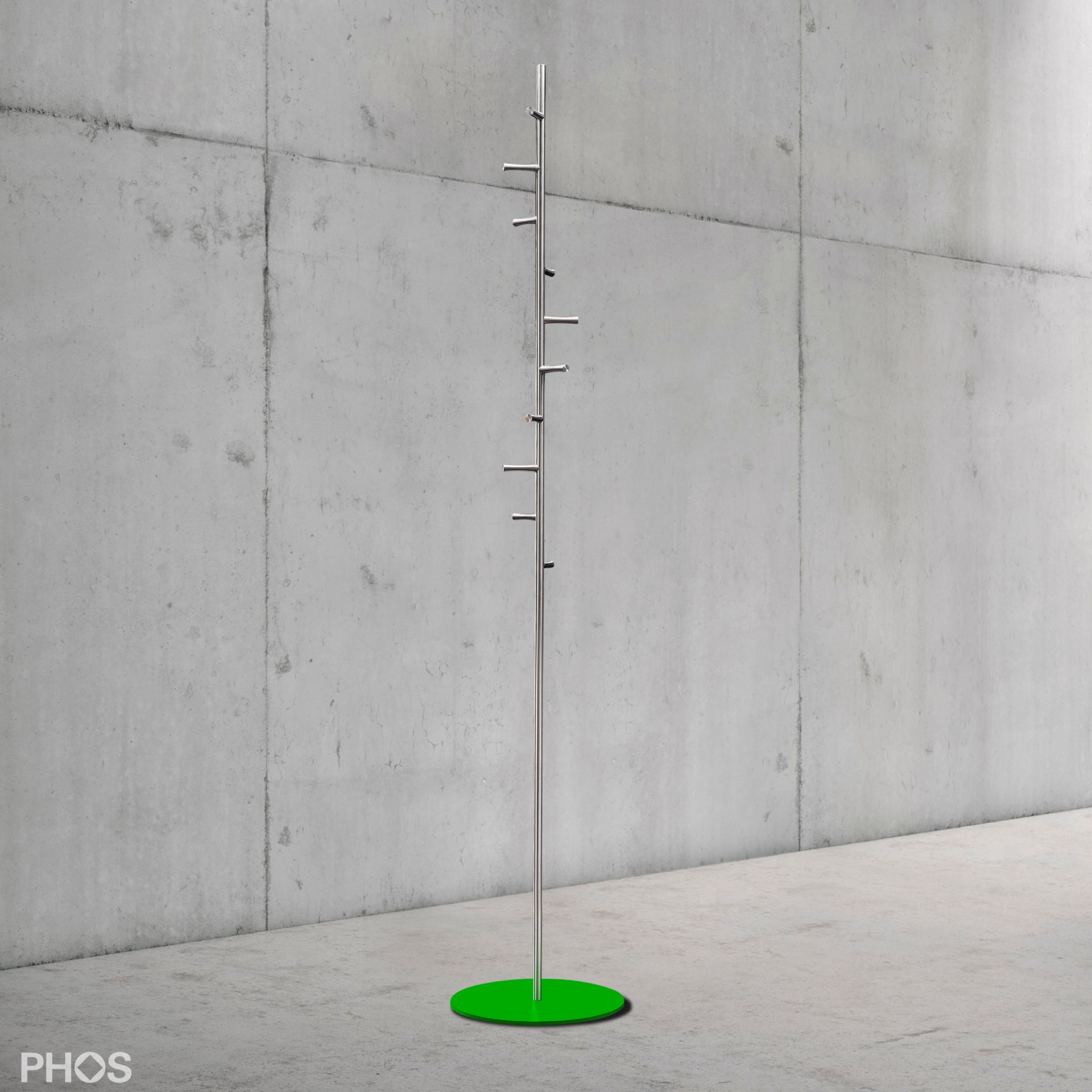 GSTH10F-B-BPGr Вешалка для полотенец и вешалка для верхней одежды с 10 крючками, основание: зеленое PHOS 