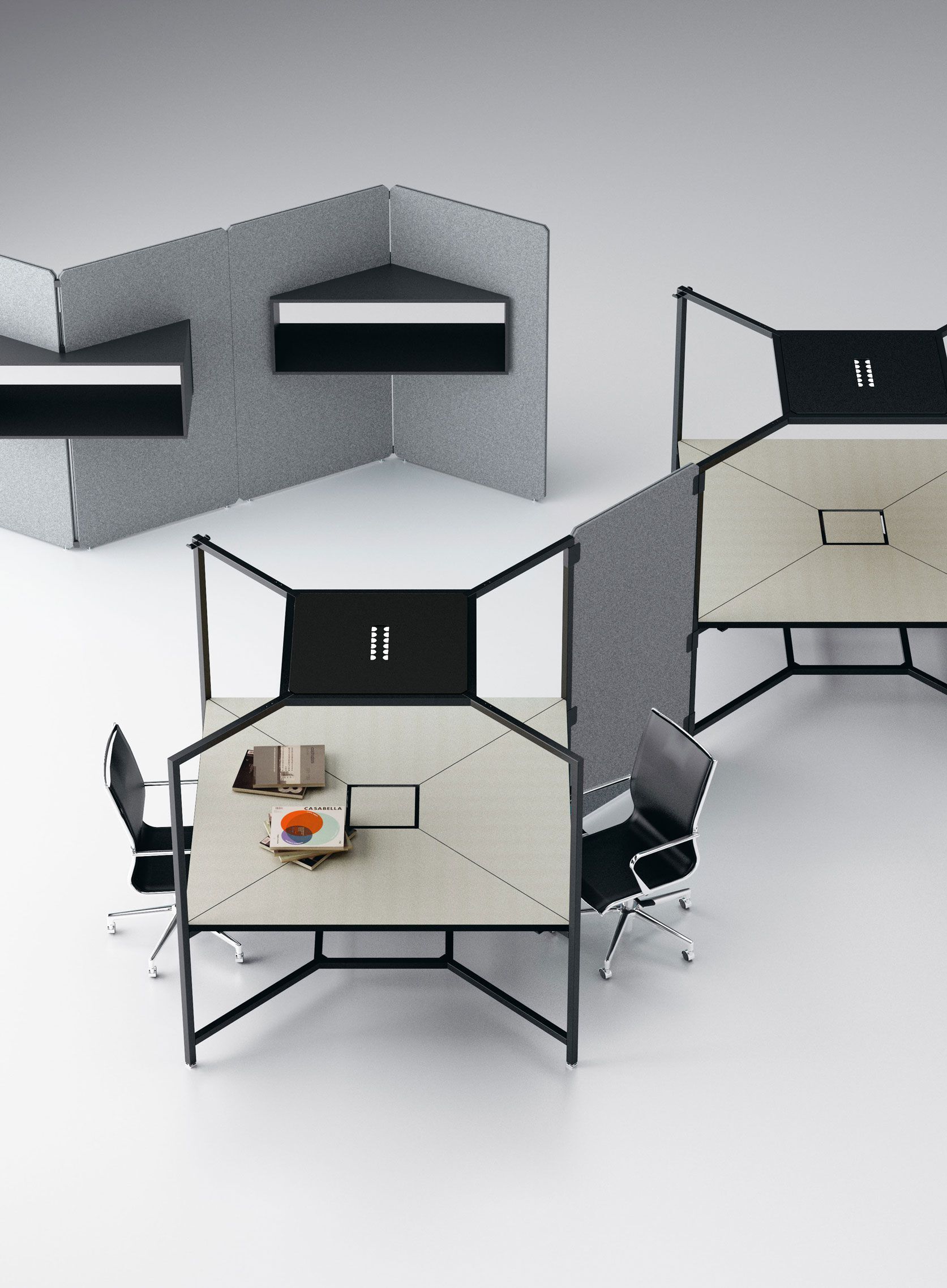 Квадратный многосторонний стол для открытого пространства FANTONI концентратор ARCH-00108342 - Вид №5