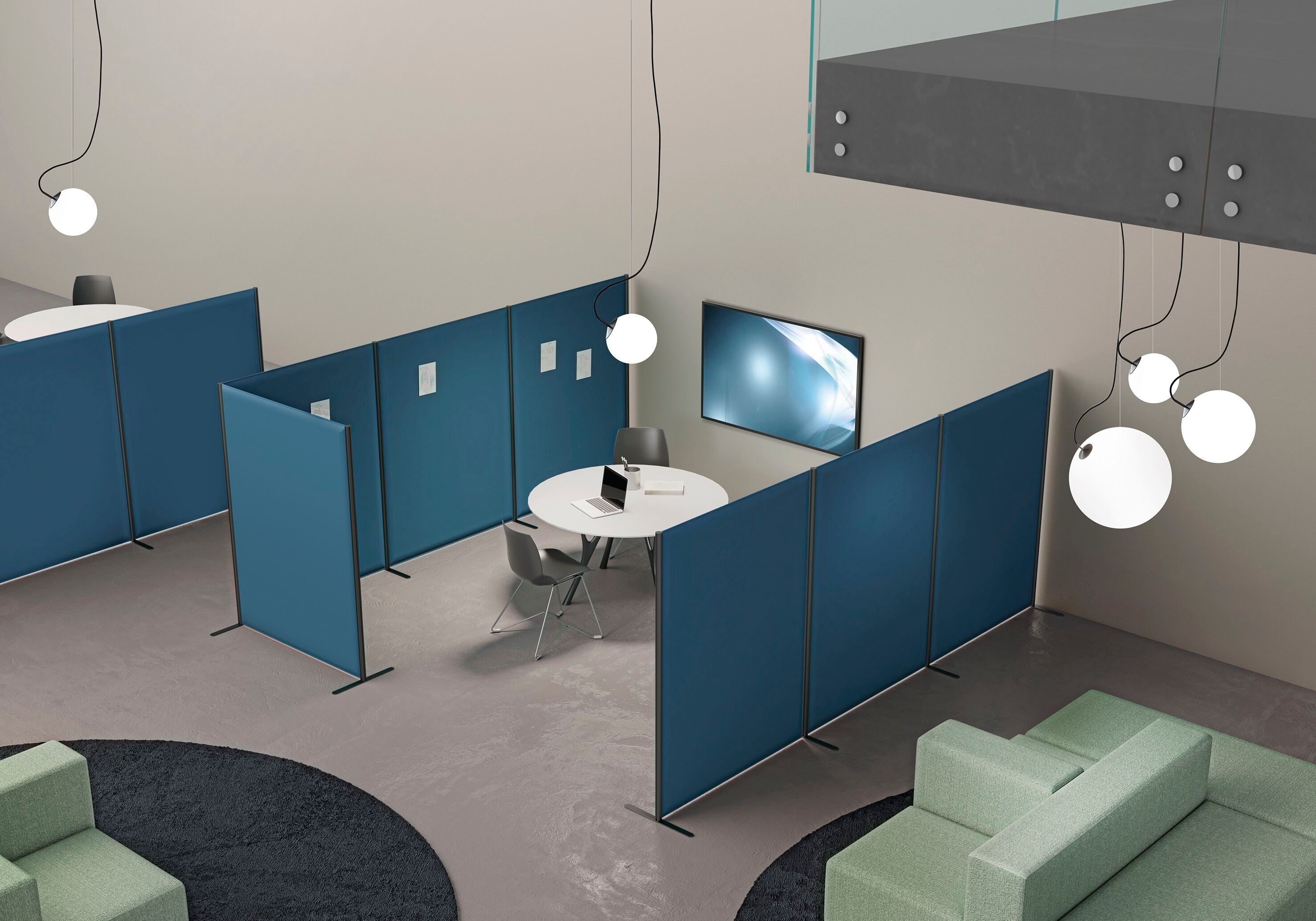 Звукопоглощающая отдельно стоящая офисная перегородка Caimi Brevetti CLIP ARCH-00029950 - Вид №5