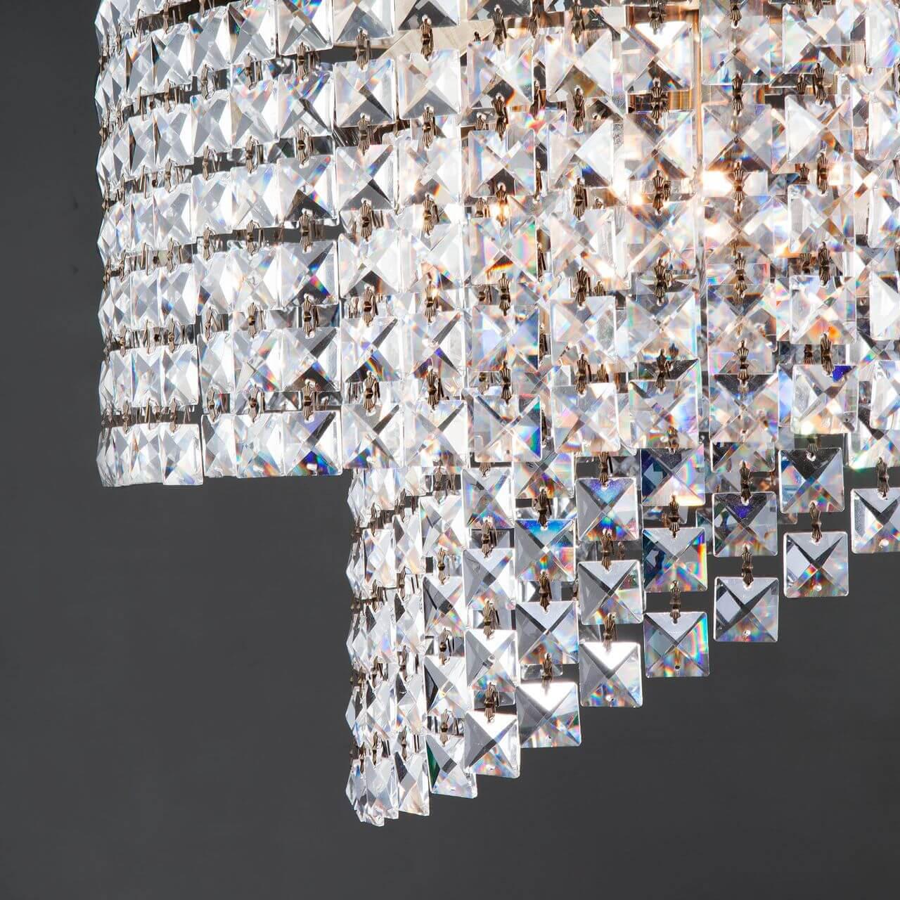 Подвесная люстра Eurosvet 10090/5 античная бронза/прозрачный хрусталь Strotskis EUROSVET ДИЗАЙНЕРСКИЕ, LEONI 00-3887535 Бронза;прозрачный  - Вид №2