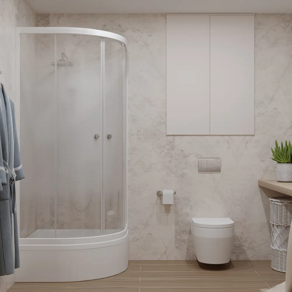 89373157 Душевой уголок Triton Лайт 1/4 круга средний поддон 90x90 см белый профиль прозрачное стекло раздвижной STLM-0984567 Santreyd - Вид №2