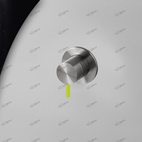 Смеситель для душа сталь матовая с зеленой ручкой Toki Radomonte TKI8SCIL23