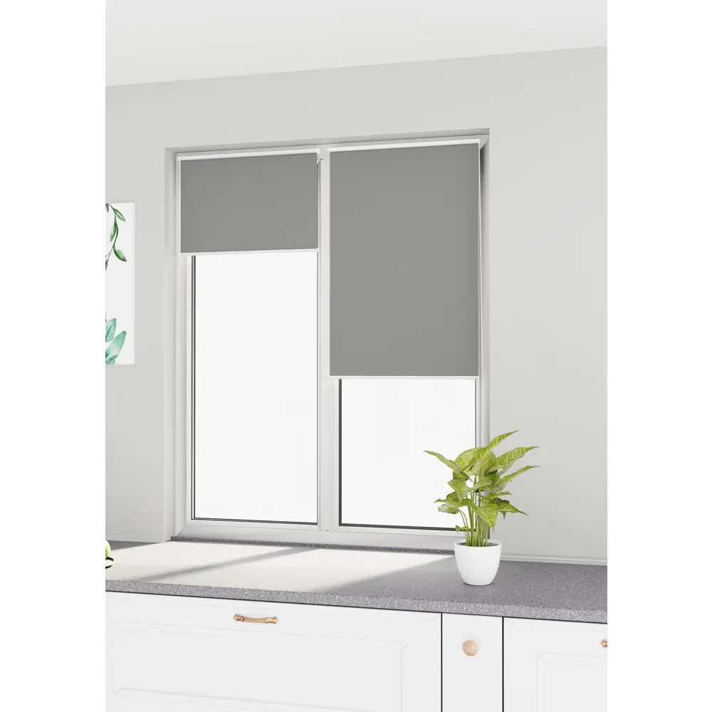 Рулонная штора блэкаут KREAFORTA Vorga 110x190 см серая STLM-2067151 - Вид №8