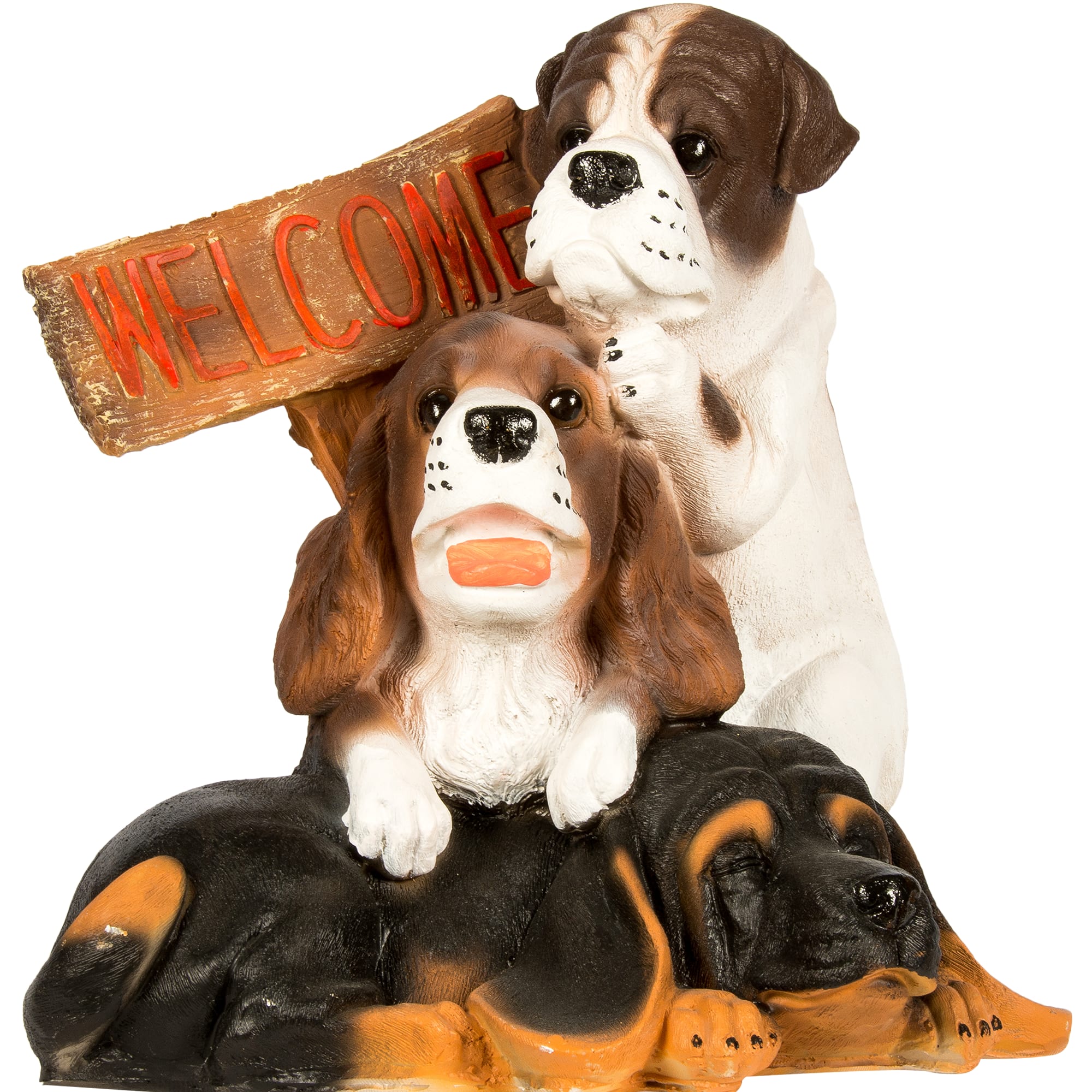 82199706 Фигура садовая «Щенки с табличкой Welcome» высота 42 см Santreyd 