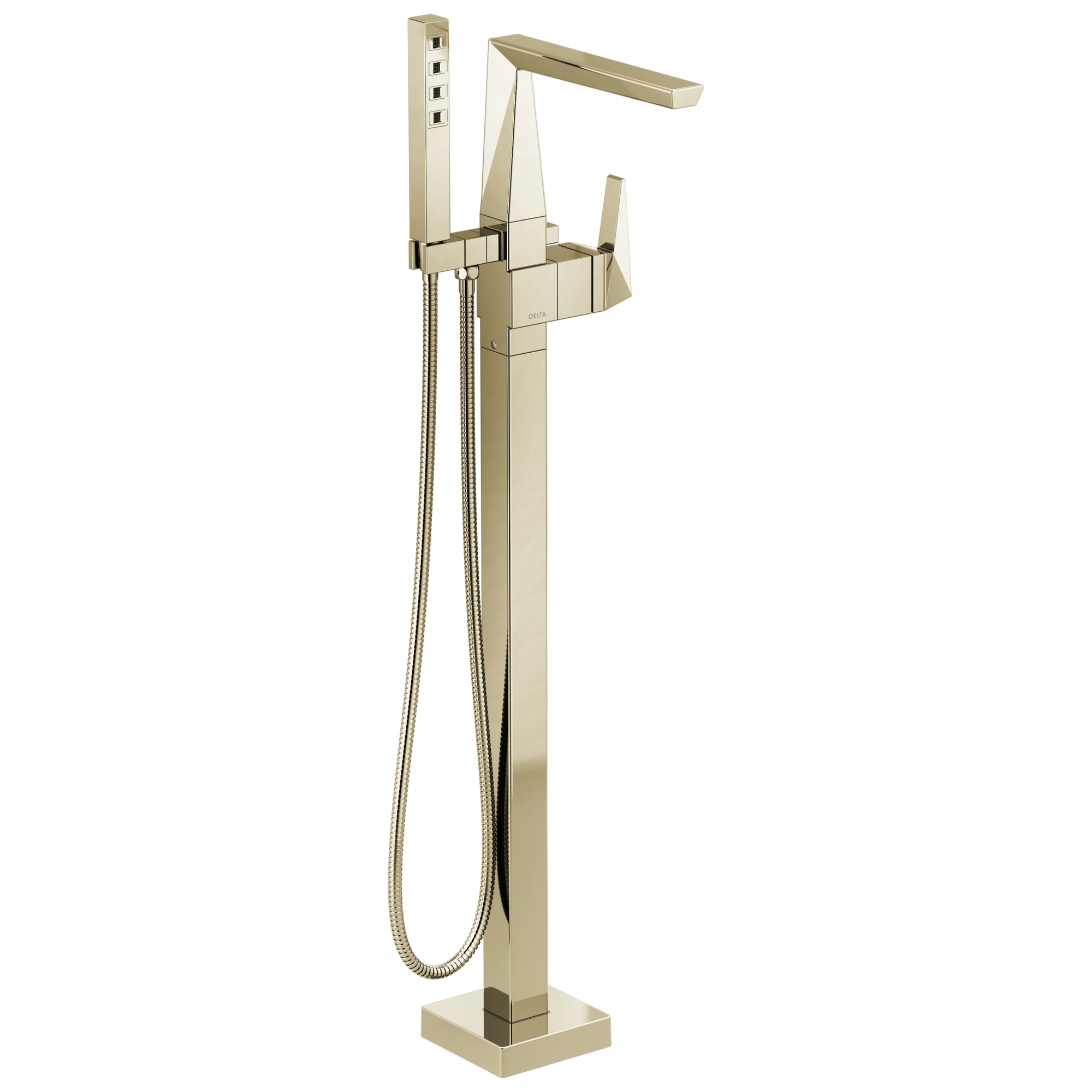 T4743-PNFL Накладка наполнителя ванны на полу с одной ручкой Delta Faucet Trillian Полированный никель 