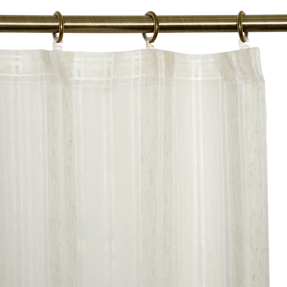 Тюль на ленте «Полоса» 250x280 см полиэстер полоски цвет бежевый GARDEN STLM-2094575 - Вид №4