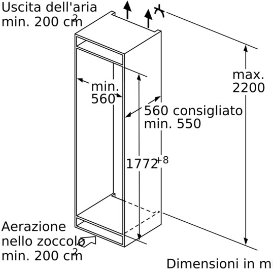 Siemens Комбинированный встроенный холодильник с морозильной камерой Iq500 Ki86ssd30  - Вид №2