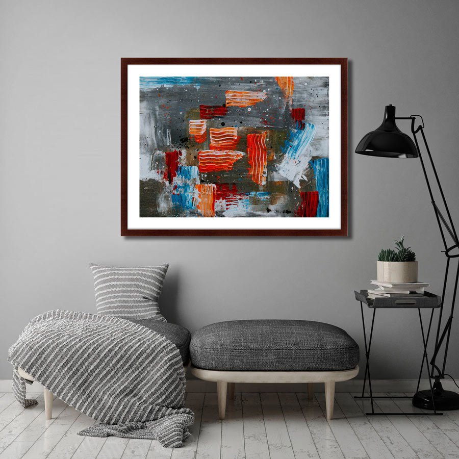 Арт-фотография в деревянной раме 78,5х100 см Color abstraction of meanings No 2 КАРТИНЫ В КВАРТИРУ  264783 Белый;голубой;разноцветный  - Вид №2