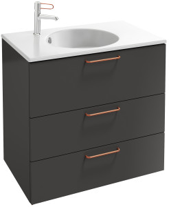 EB2532-R7-M90 Тумба под столешницу 80 см, 3 ящика, бронзовая ручка JACOB DELAFON ODÉON RIVE GAUCHE