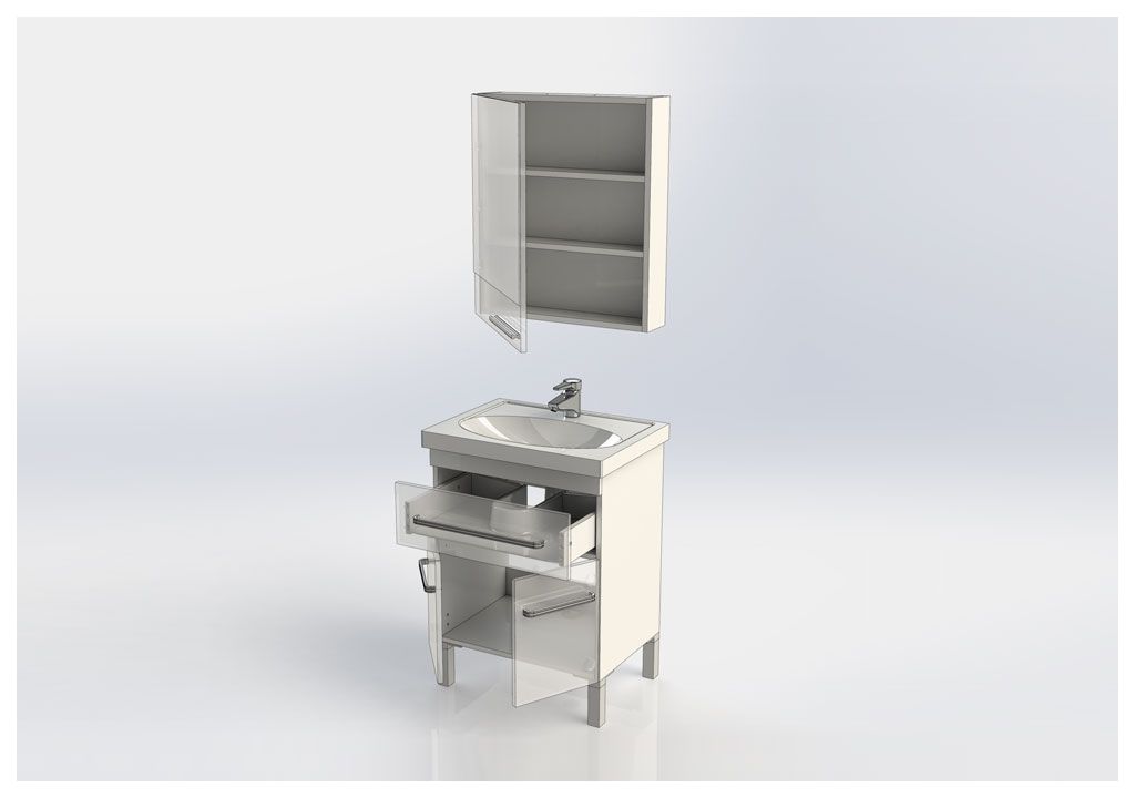 Мебель для ванной Aquanet Сиена 60 белый (напольный 1 ящик 2 дверцы) 00196496 - Вид №4