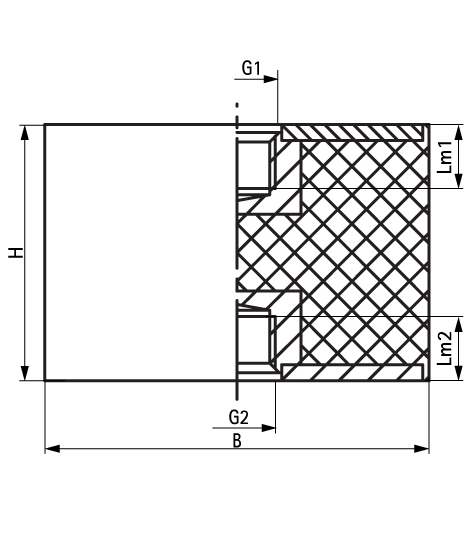 2801600750 VibraTek® SB-FF Silentblock a rubber silentblock with two internal threads walraven  - Вид №1