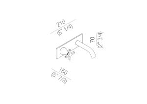 Латунный настенный смеситель для раковины с 2 отверстиями Agape Memory ARCH-00096161 - Вид №4